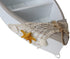 Attraction Design 16.5" Wooden Boat Shelf, H Standing Boat Display with Fish Net Starfish Seashell Accents White Beach