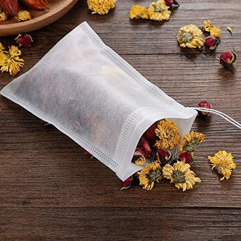 Fenshine 400 Pcs Disposable Tea Filter Bags, Empty Cotton Drawstring Seal Tea Infusers for Loose Leaf Tea