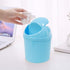 2 Pcs Plastic Mini Wastebasket Trash Can, Swing Lid with 120 Trash Bags for Home, Office, Blue + Purple