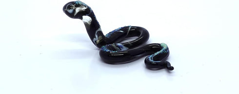 Snake Tiny Micro Figurines, Hand Blown Glass Art Reptiles Collectible Gift for Home Décor