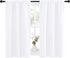 NICETOWN White Curtains for Kitchen Window, Light Filtering Curtains & Drapes for Small Window (34 in x 45 in, 1 Pair)