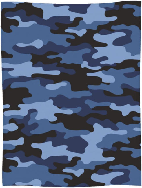 Perinsto 60"X50" Camouflage Blue Throw Blanket Ultra Soft Warm All Season Military Camo Decorative Fleece Blankets