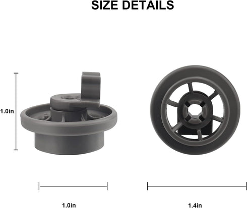 4581DD3003B Lower Dishrack Roller Assembly (Upgraded) Fit for L-G Dishwasher Wheels Replaces 4581DD3003C 4581DD9002B AP4437752 PS3523051 AH3523051 EA3523051 1372292-4 Pack