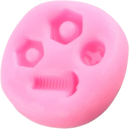 Hand Tools Silicone Mold, Construction Tools Fondant Molds for Cake Decorating, Screw Nut Candy Molds for Cupcake