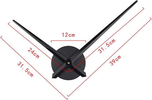 Timelike 3D DIY Wall Clock, 1M Modern Frameless Large 3D DIY Wall Clock Kit Decoration for Home Living Room Bedroom
