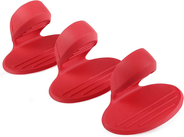 YYP Silicone Pot Holders, Heat Resistant Mini Mitts, Cooking Pinch Grips for Kitchen - Set of 3, Red