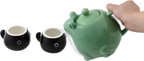 HAKONE YOSEGI Set, (30 oz 2 5 oz Frog Teapot & Cup Japanese Tea Service with Filter & Gift Box Teapot, Cups)