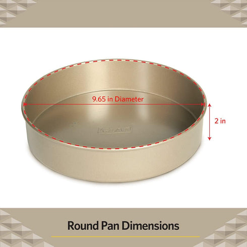 Glad Round Baking Pan, Nonstick Heavy Duty Metal Bakeware for Cakes and Desserts, Gold