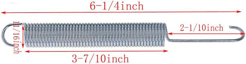 Yoogu Replacement Recliner Sofa Chair Mechanism Tension Springs (Pack of 2) Long Neck Hook Style, 6-1/4 inch