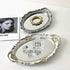 Sooyee White and Gold Mirror Decorative Tray for Bathroom Vanity, Dessert & Coffee Table, Home Decor with Handle
