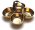 Brass Chowmukh Haldi Kumkum Holder Stand, 4 Bowl Holder for Puja Prayer Accessories, Indian Traditional
