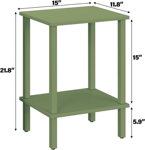 2-Tier TB01BOG034 TUTOTAK End Table, Side Table, Nightstand, Storage Shelf, Sofa Side Table for Small Space, Living