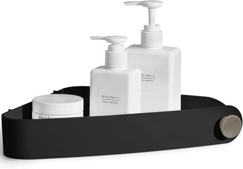 Sotfamily Shower Caddy Corner, 2 Pack Adhesive Shelves for Inside Shower, Plastic Organizer for Bathroom Storage (Black)