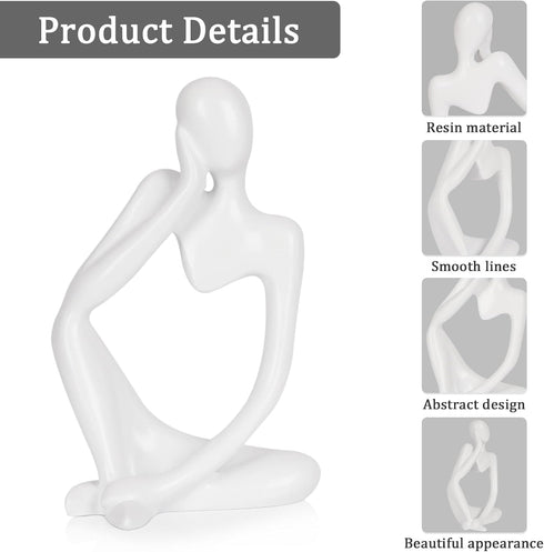 Sandstone Resin Thinker Style Abstract Sculpture Statue Collectible Figurines Home Office Bookshelf Desktop Decor