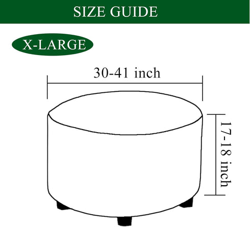 Outdoor,XL,22 CRFATOP Waterproof Round Ottoman Covers Slipcover Stretch Footstool Protector Covers Soft Footrest