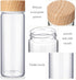 6 Pack 16 oz Zubebe Glass Juice Bottles with Lids Wide Mouth Water Bottles Reusable Juice Containers with Bamboo