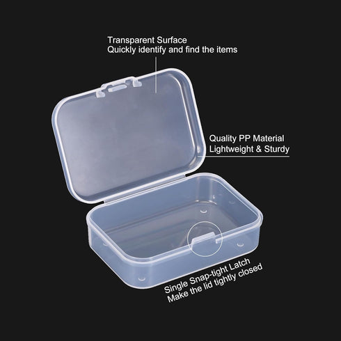 PATIKIL Clear Storage Box, 6.5x4.5x2.5in, 6Pack Stackable Rectangle Organizer for Bead Jewelry