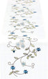 Simhomsen Double Thickness Rustic Embroidered Floral Table Runners, 14 × 53 Inch