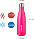 BJPKPK 17oz Insulated Stainless Steel Water Bottles, Sports Bottles Keep Cold for 24 Hours, Pink
