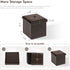 B FSOBEIIALEO Folding Storage Ottoman - Faux Leather Footrest Seat Coffee Table Toy Chest for Kids, Brown