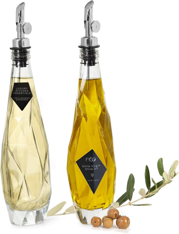 FYGO Diamond Lux Olive Oil Bottle Dispenser - Olive Oil Container- Oil and