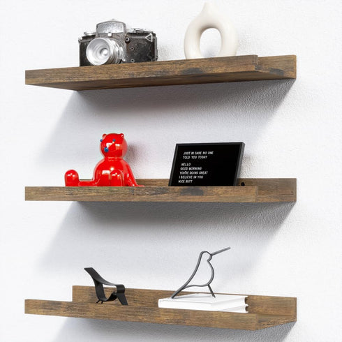 RICHER HOUSE 3 Set Floating Shelves for Wall Decor, 16 inches Wall