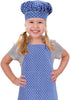 Kids Apron and Chef Hat Set, Adjustable Cotton Child Aprons with 2