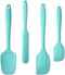 4 Piece Silicone Spatula Set, Flexible Heat Resistant Non-scratch Rubber Spatulas with Stainless Steel Core, Aqua Sky