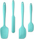 4 Piece Silicone Spatula Set, Flexible Heat Resistant Non-scratch Rubber Spatulas with Stainless Steel Core, Aqua Sky