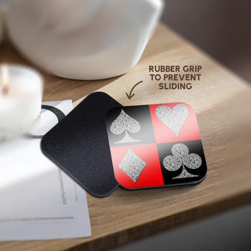 3dRose Poker Four of a Kind Aces Cool Design Soft Coasters, Set of 8