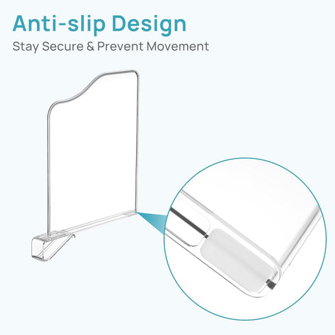4 Pack 12in Closet Closet 12in Vtopmart Height Shelf Dividers for Organization, Clear Plastic Shelf Dividers of Upgrade