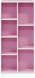 Furinno 7-Cube Reversible Open Shelf - White/Pink, Model 11048WH/PI
