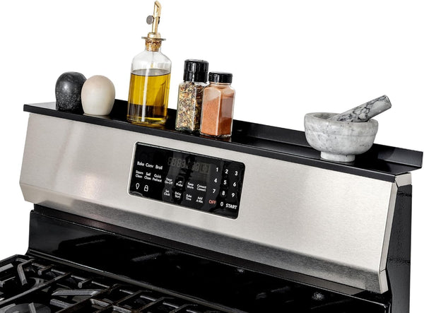 StoveShelf Deluxe 30" Length Black Magnetic Shelf for Kitchen Stove - Extra