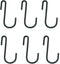 Huji Black S Shaped Heavy Duty Hanging Hooks for Kitchenware, Pots, Pans, Utensils (Set of 6 Hooks)