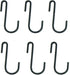 Huji Black S Shaped Heavy Duty Hanging Hooks for Kitchenware, Pots, Pans, Utensils (Set of 6 Hooks)
