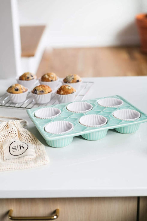 The Silicone Kitchen Reusable Silicone Baking Cups, Non-Toxic, BPA Free, Dishwasher Safe, Regular, Pack of 12, Designer
