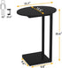 Hosfais Small Side Table End Table, C-Shaped Wood Coffee Table TV Tray for Eating Couch Tables for Small Space, Living
