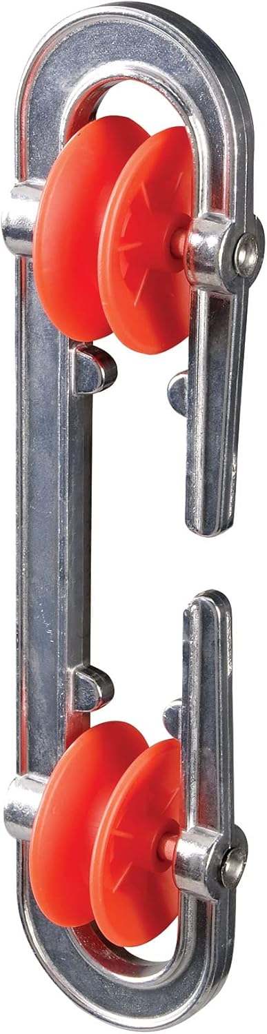Household Essentials Metal Clothesline Spreader, Rust-Resistant, Prevents Tangling and Twisting, Silver and Red