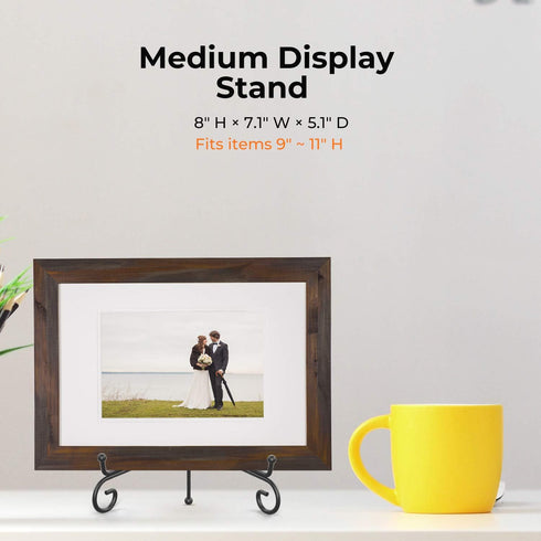 TR-LIFE 4 Pack Plate Stands for Display - 8 Inch Metal Easel Stand for Picture Frame, Decorative Plates, Book, Photo,
