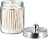 Amolliar Apothecary Jars - Bathroom Vanity Organizer Canister Jar with Lid for Qtips, Cotton Swabs, Makeup Sponges
