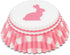 Fox Run Gingham Bunny Paper Muffin and Cupcake Liners, Set of 50 Standard Size Wrappers
