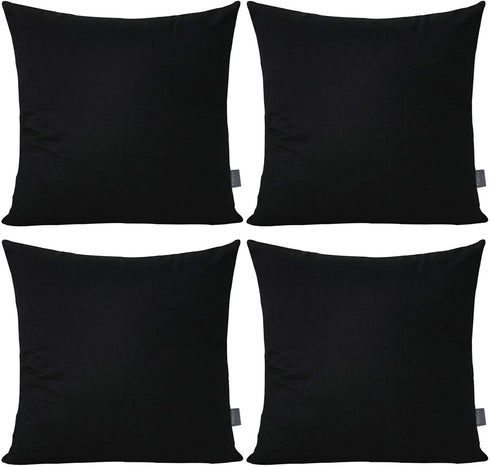 Thmyo 4-Pack 100% Cotton Comfortable Solid Decorative Throw Pillow Case - Square Cushion Cover for Halloween DIY Throw