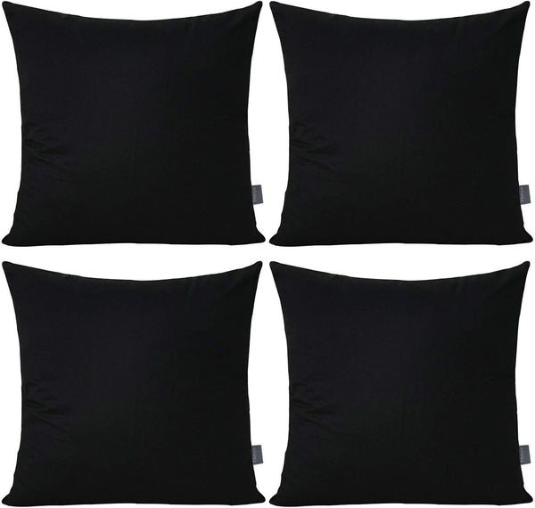 Thmyo 4-Pack 100% Cotton Comfortable Solid Decorative Throw Pillow Case - Square Cushion Cover for Halloween DIY Throw