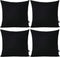 Thmyo 4-Pack 100% Cotton Comfortable Solid Decorative Throw Pillow Case - Square Cushion Cover for Halloween DIY Throw