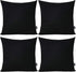 Thmyo 4-Pack 100% Cotton Comfortable Solid Decorative Throw Pillow Case - Square Cushion Cover for Halloween DIY Throw
