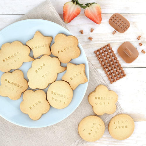 Pack of 100 Alphabet Number Letter Cookie Cutters, Set Stamp Press Biscuit Fondant Decorating Tools