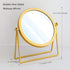 Geschaft Golden Tabletop Makeup Mirror, 360° Rotation, Round Swivel Desktop Stand, 7.1''