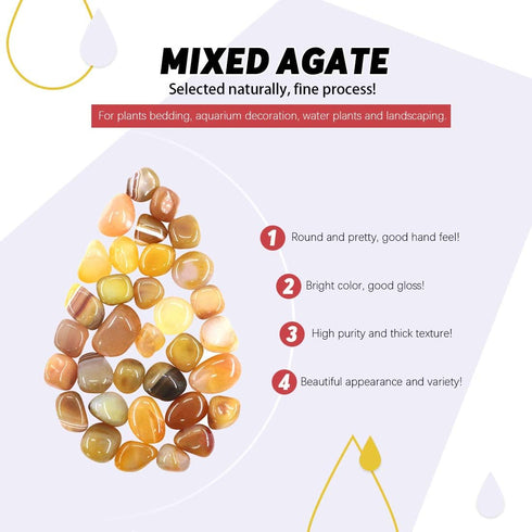 Hilitchi Yellow Agate Stone Tumbled Stones for Plants, Cacti & Succulents, Landscape Decoration (1lb Bag)