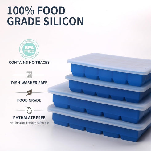 BECOKIT 1 2 2 Pack) Tbsp & Tbsp Silicone Freezer Molds - Perfect for Storing Garlic, Herbs, Ginger, Pesto, Tomato
