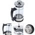 French Press Coffee Maker, 11.8oz Borosilicate Glass Carafe with Triple Filters for Espresso and Tea